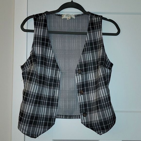 NWOT stretchable Plaid Vest/petit coat - Picture 1 of 6